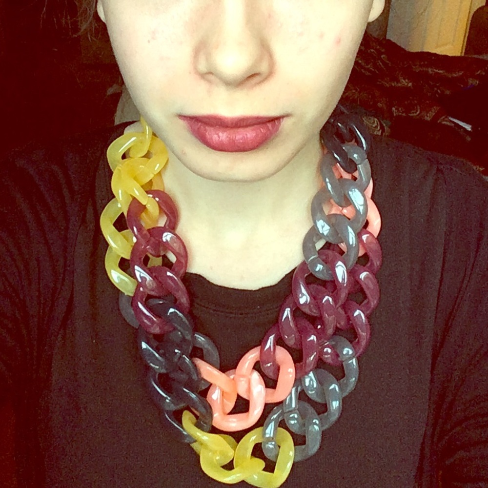 Chunky Multicolor Chain Necklace